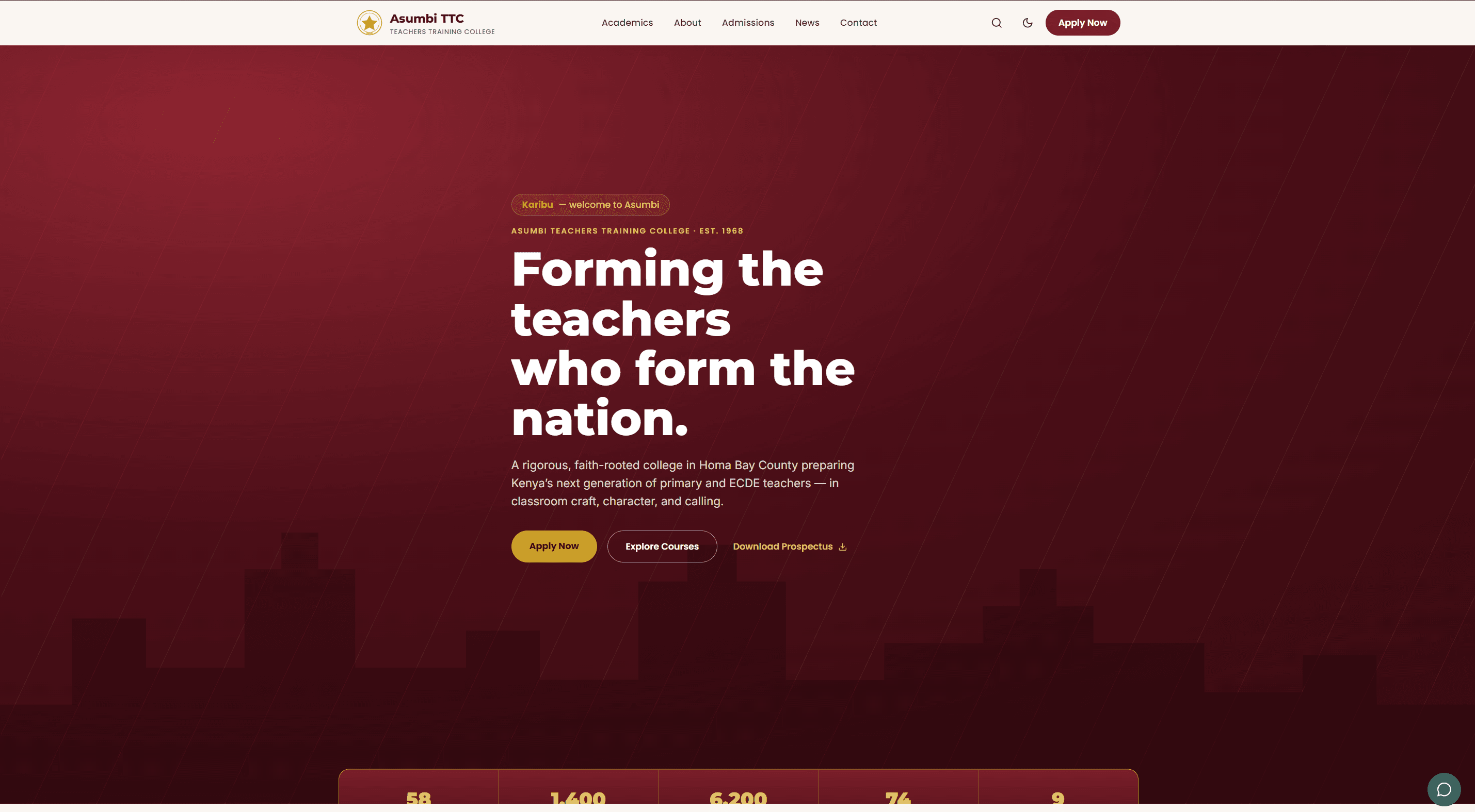 Asumbi TTC website screenshot