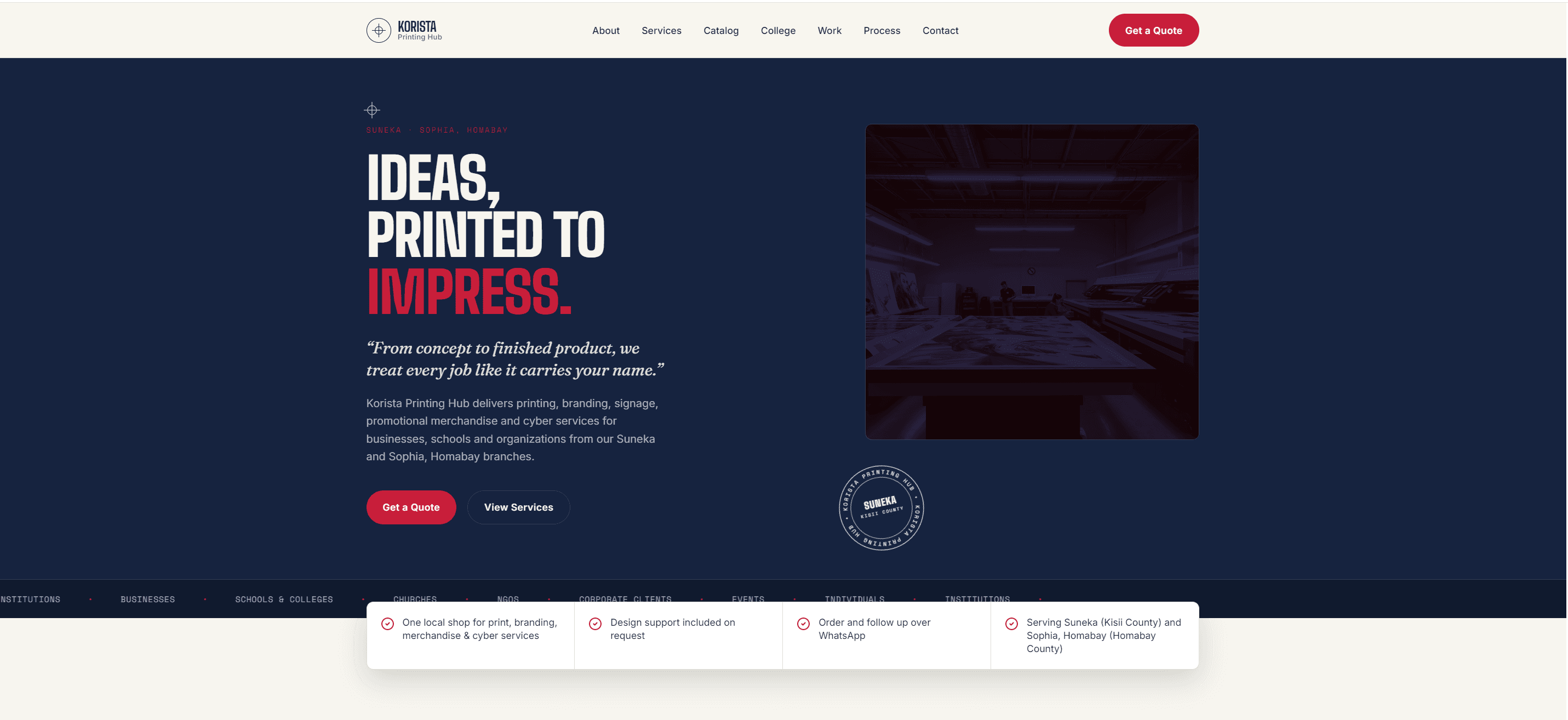 Korista website screenshot